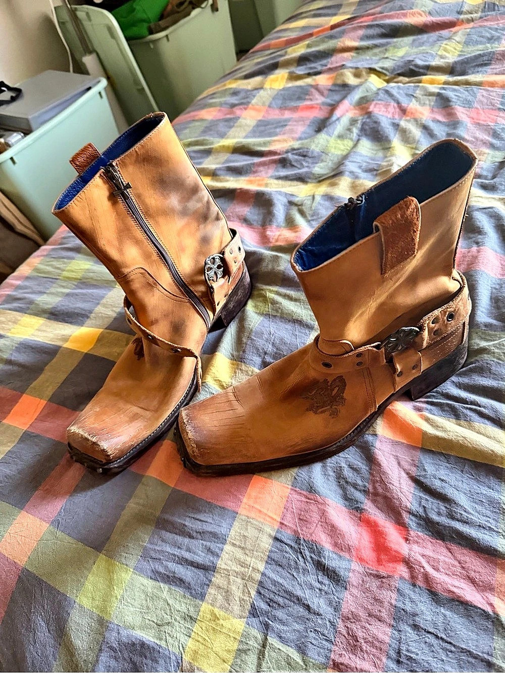 Men’s Size 12 Mark Nason Rock Lives Dragon Cross Zip Boots 67302